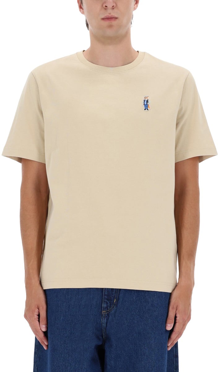 Maison Kitsuné "COMFORT DRESSED FOX" T-SHIRT Beige
