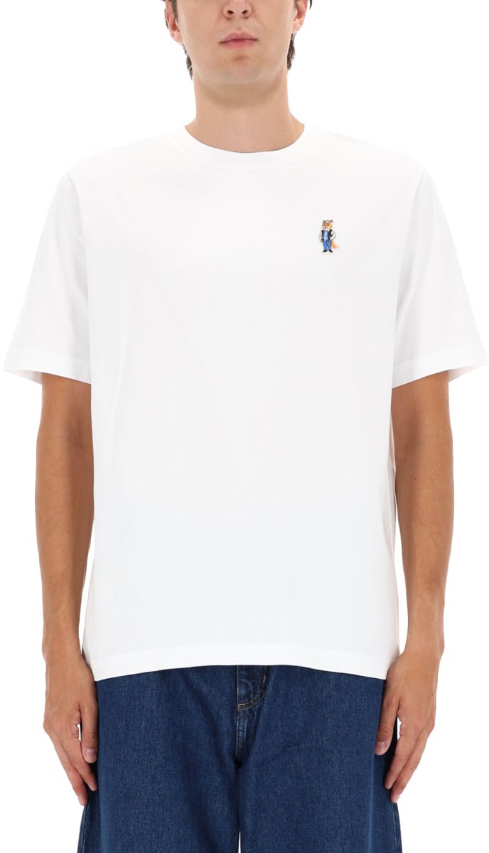 Maison Kitsuné "COMFORT DRESSED FOX" T-SHIRT Wit