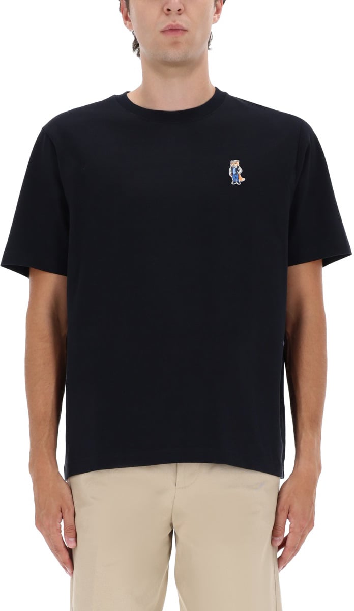 Maison Kitsuné "COMFORT DRESSED FOX" T-SHIRT Zwart