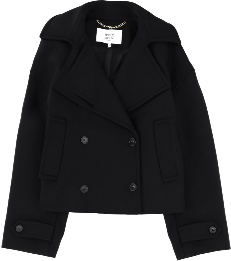 Maison Kitsuné DOUBLE-BREASTED COAT Zwart