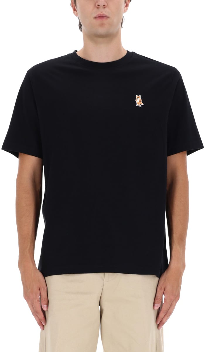 Maison Kitsuné "STANDING FOX COMFORT" T-SHIRT Zwart