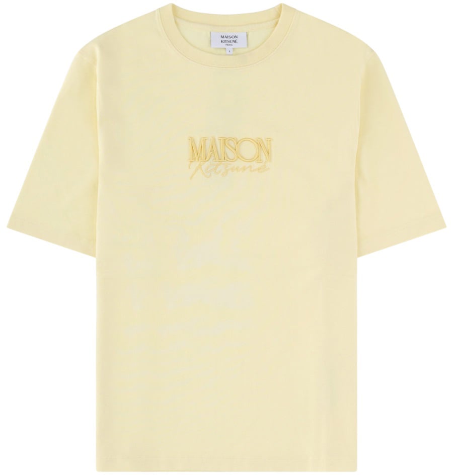 Maison Kitsuné T-SHIRT CON LOGO Geel