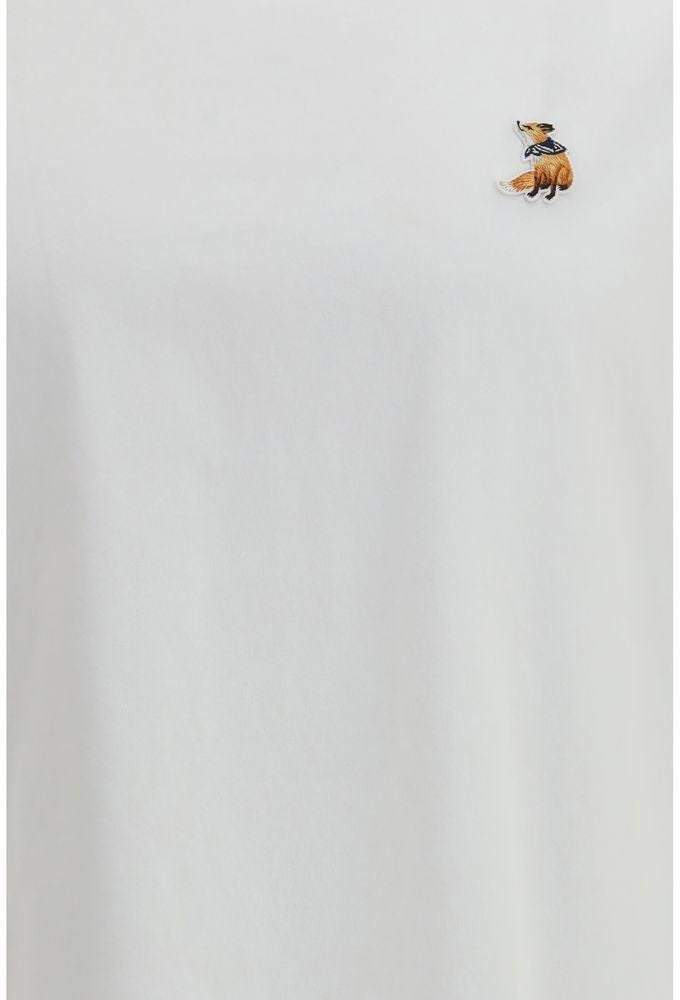 Maison Kitsuné Maison Kitsuné White Cotton T-Shirt Wit