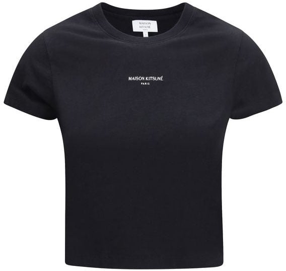 Maison Kitsuné Maison Kitsuné Black Cotton T-Shirt Zwart