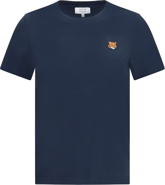 Maison Kitsuné Maison Kitsuné Blue Cotton T-Shirt Blauw