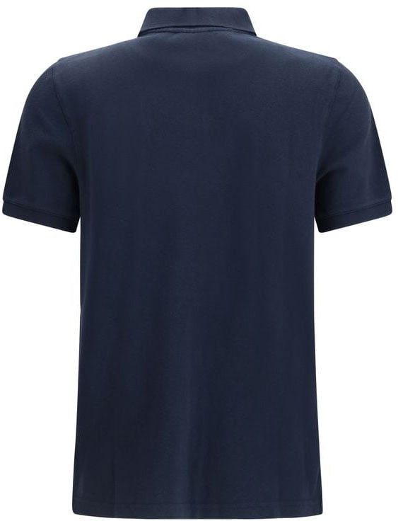 Maison Kitsuné Blue Cotton Polo Shirt Blauw