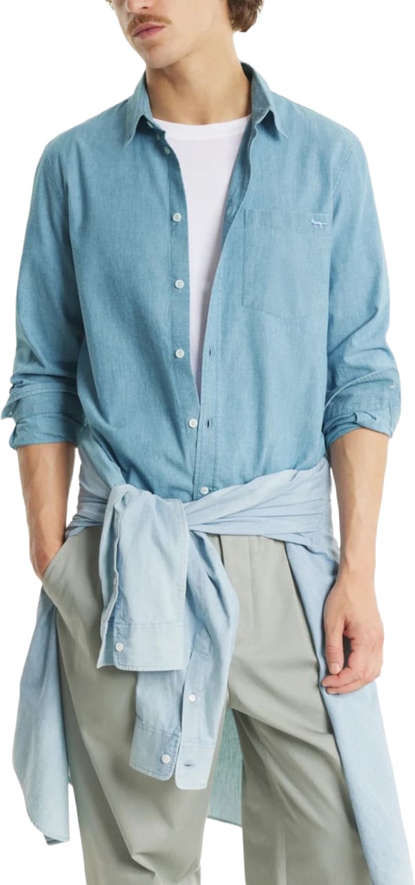 Maison Kitsuné Maison Kitsune'' Shirts Light Blue Lichtblauw