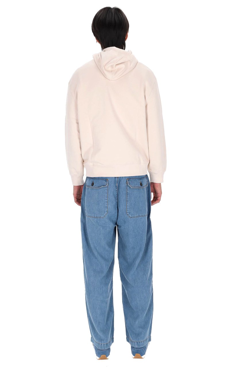 Maison Kitsuné Grey Fox Head Regular Fit Cotton Hoodie Neutraal