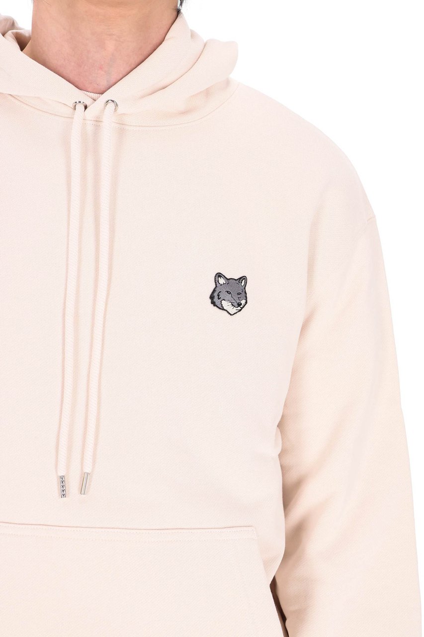 Maison Kitsuné Grey Fox Head Regular Fit Cotton Hoodie Neutraal