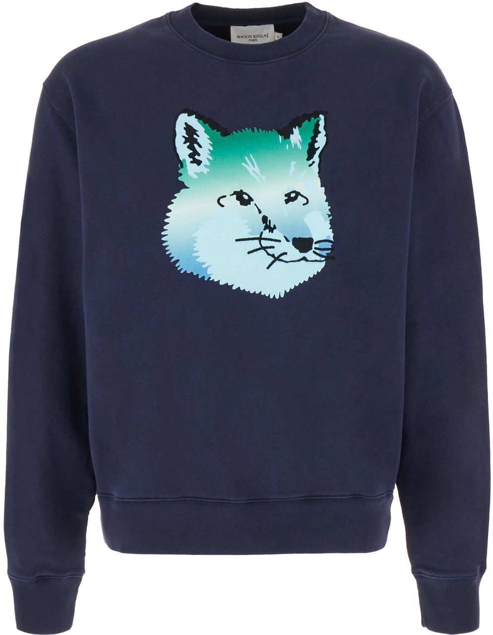Maison Kitsuné Maison Kitsuné Navy blue cotton sweatshirt Blauw