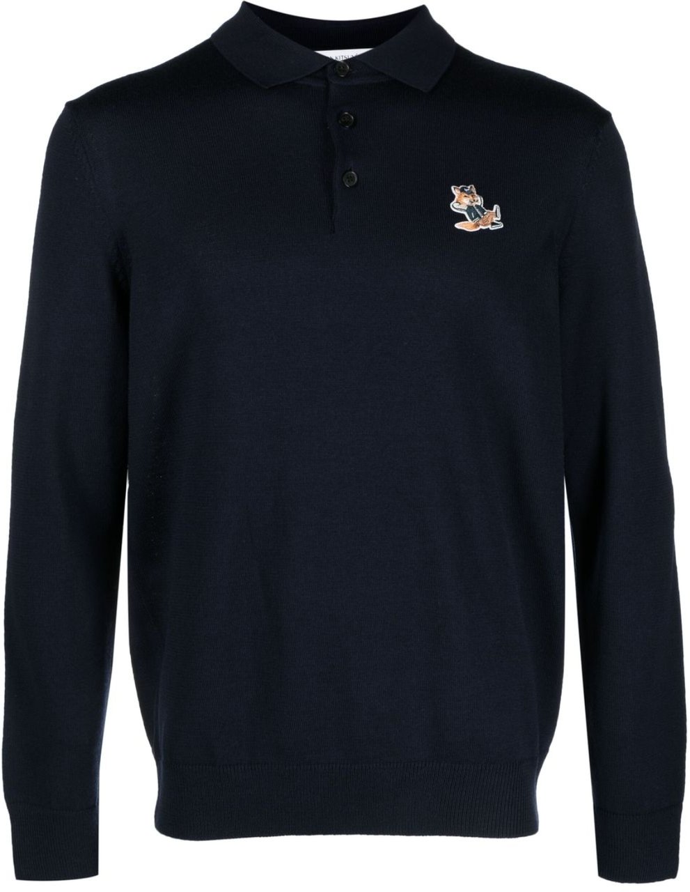 Maison Kitsuné Dressed Fox Patch Regular Polo Jumper Blauw