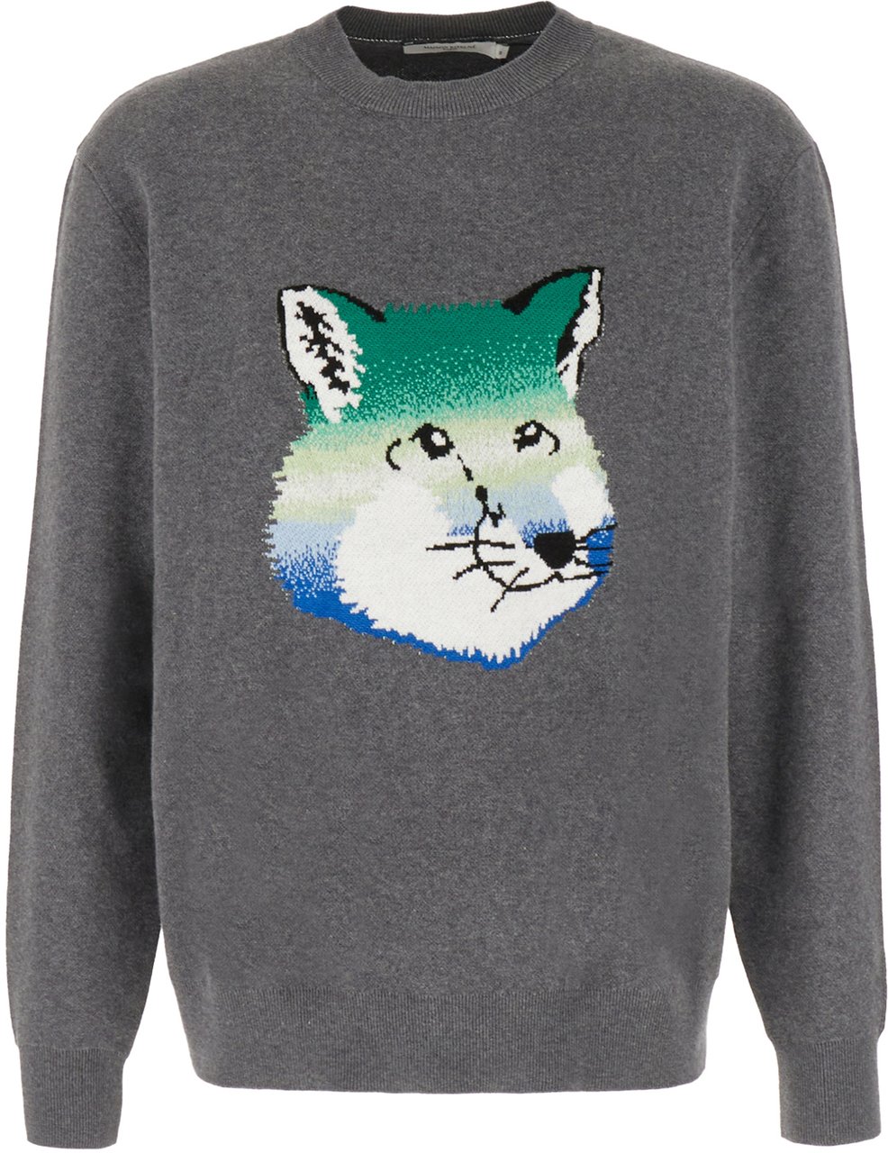 Maison Kitsuné Maison Kitsuné Melange grey cotton sweater Grijs