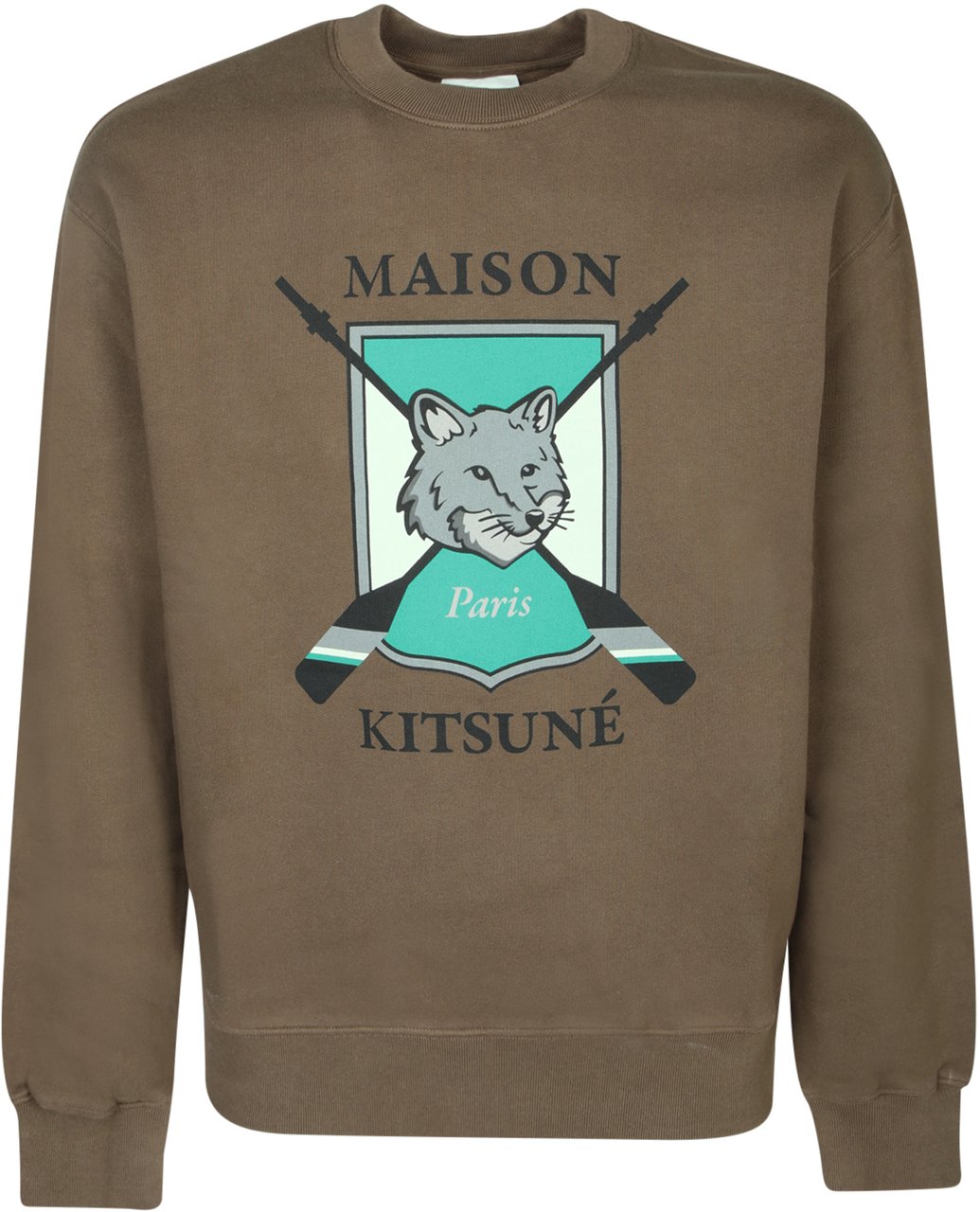 Maison Kitsuné MAISON KITSUNE' Green Sweatshirts Groen
