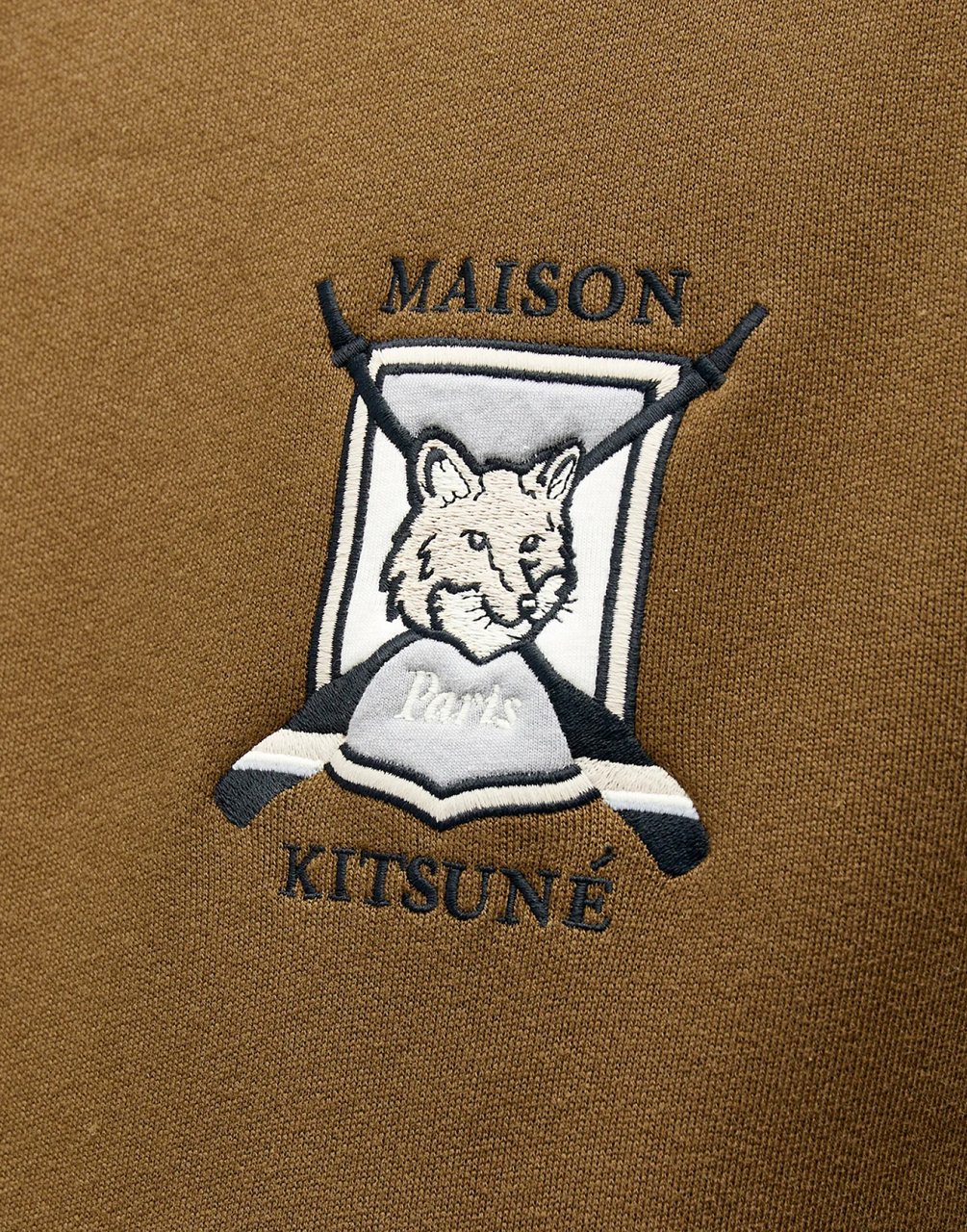 Maison Kitsuné College Fox Logo Hoodie Groen