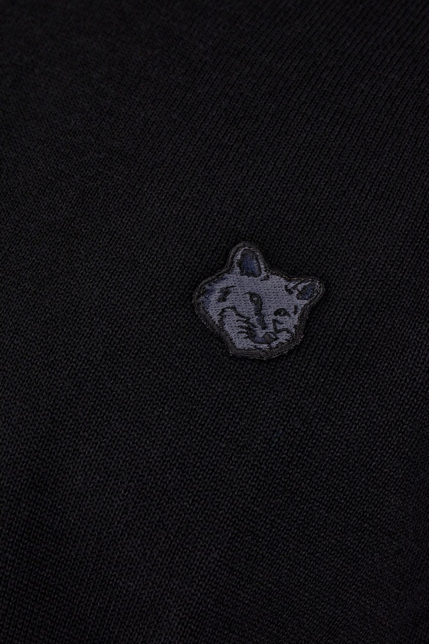 Maison Kitsuné Maison Kitsuné Black wool sweater Zwart