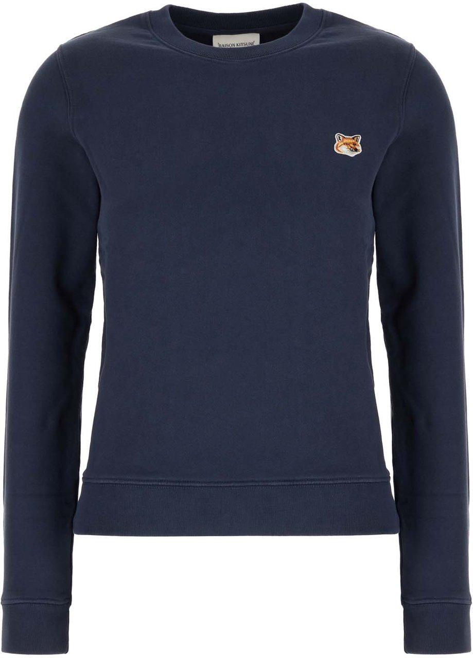 Maison Kitsuné Maison Kitsuné Blue cotton sweatshirt Blauw