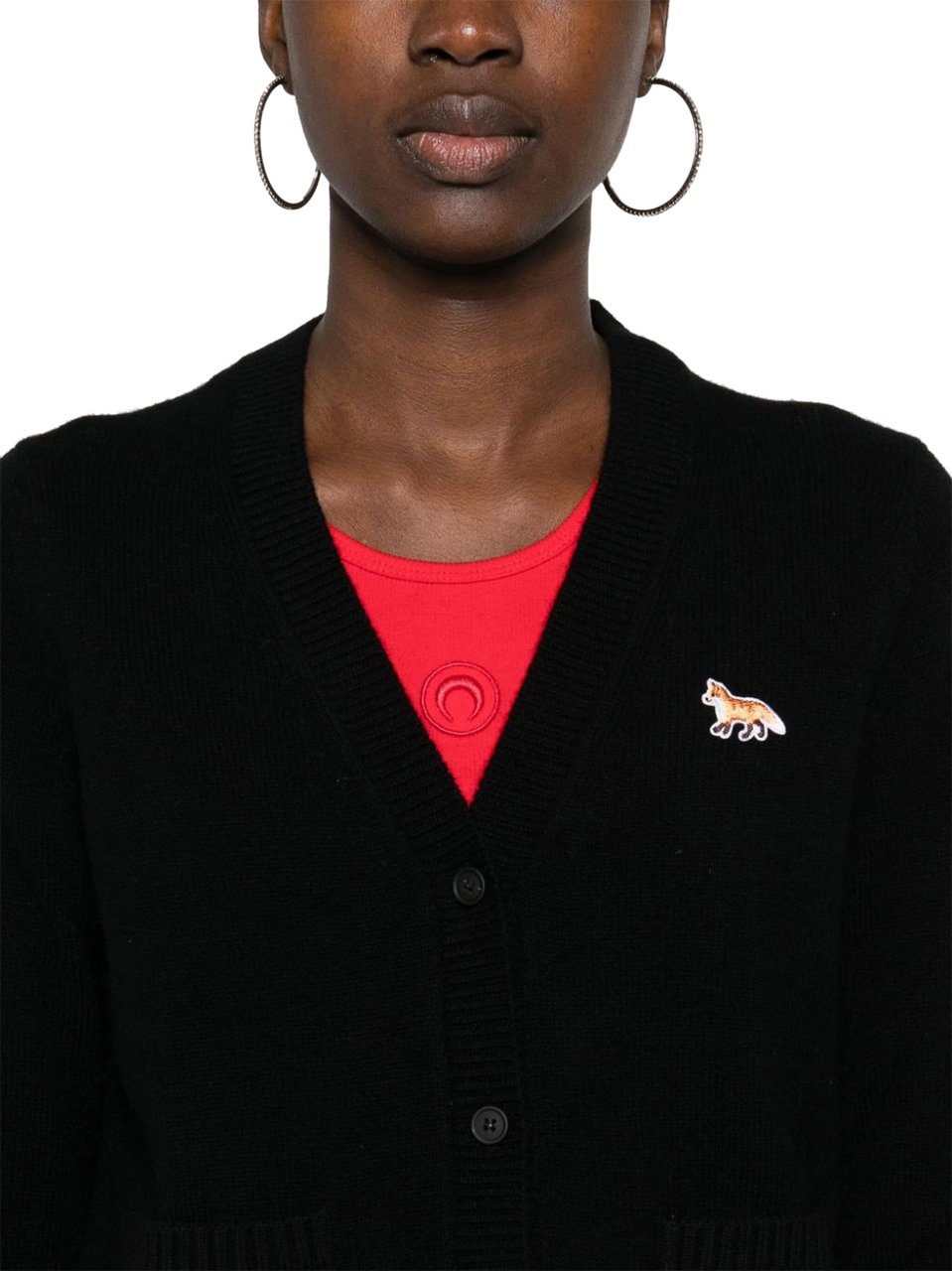 Maison Kitsuné baby fox patch boxy cardigan divers Divers