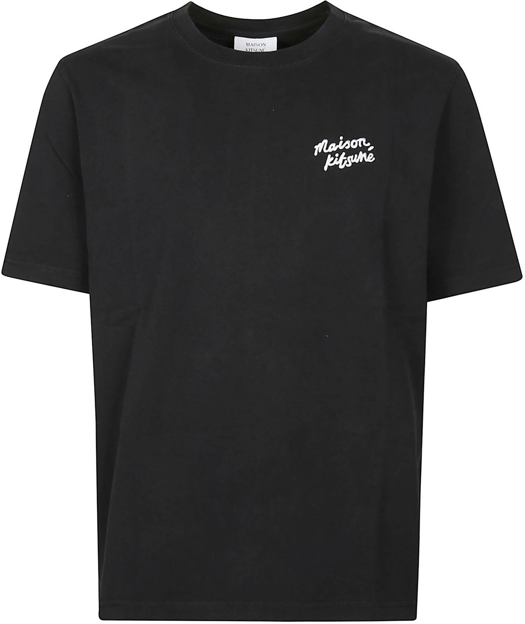 Maison Kitsuné Logo Hanwriting Comfort T-shirt Black Zwart