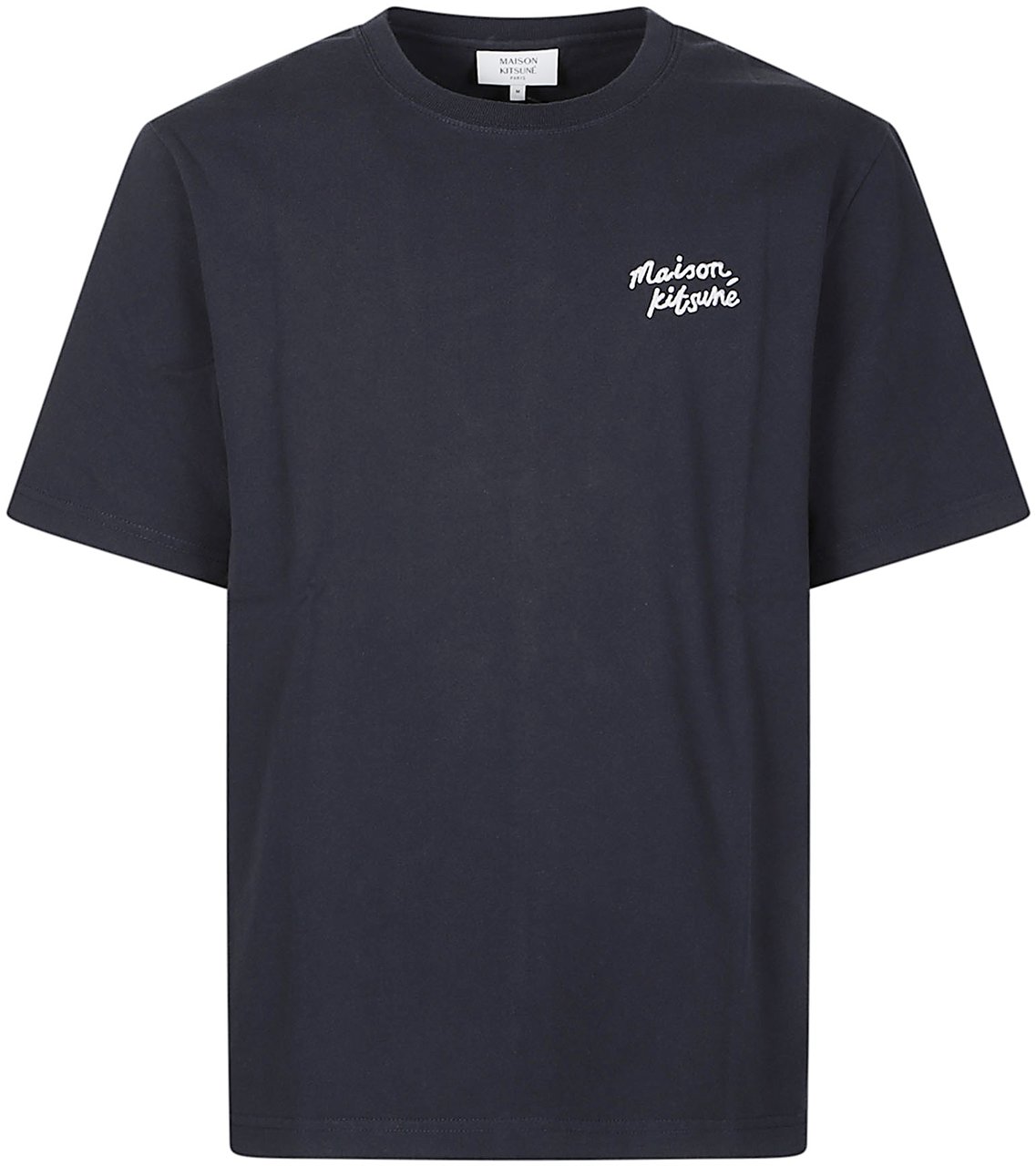 Maison Kitsuné Logo Hanwriting Comfort T-shirt Blue Blauw