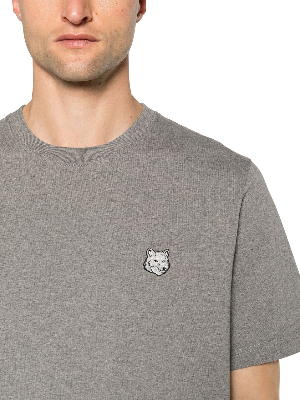 Maison Kitsuné Maison Kitsune' T-Shirts And Polos Medium Grey Melange Grijs