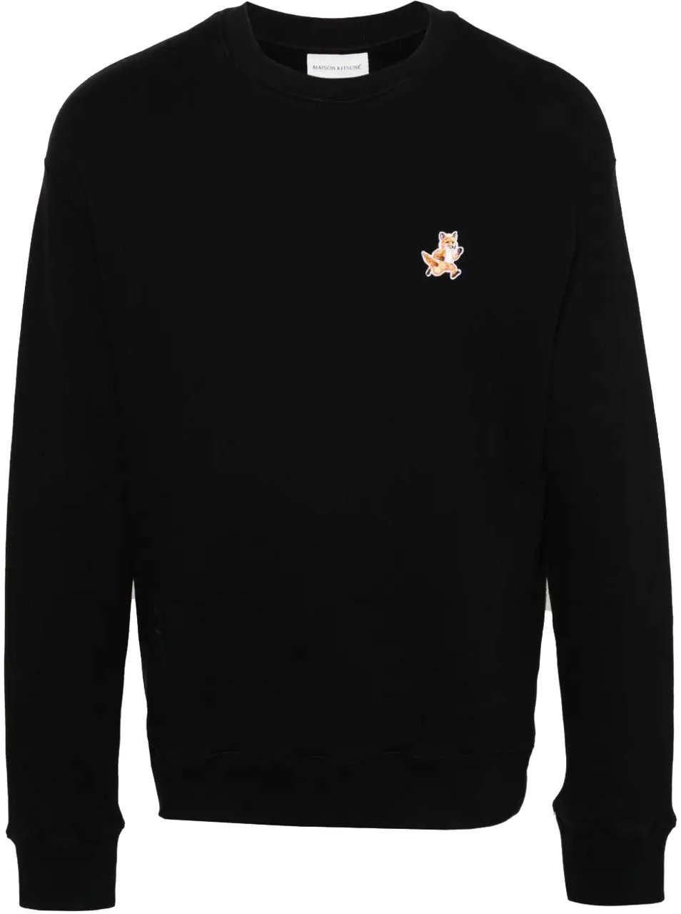 Maison Kitsuné speedy fox patch comfort sweatshirt black Zwart