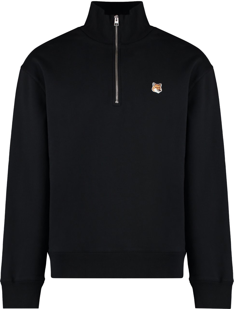 Maison Kitsuné Cotton crew-neck sweatshirt Zwart