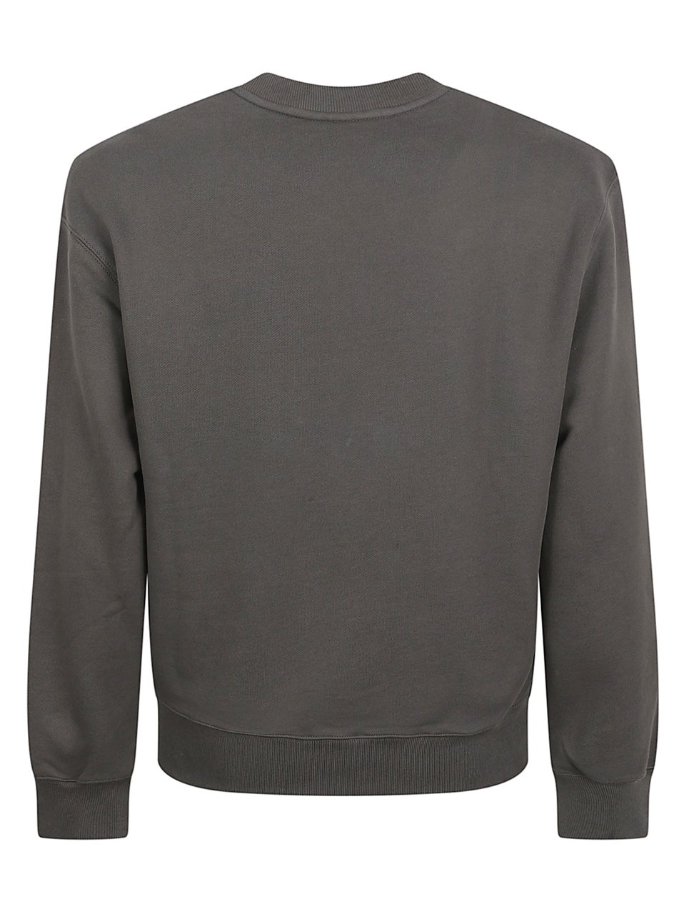 Maison Kitsuné Minimalist Dark Grey Knit Sweater With Subtle Logo Grijs