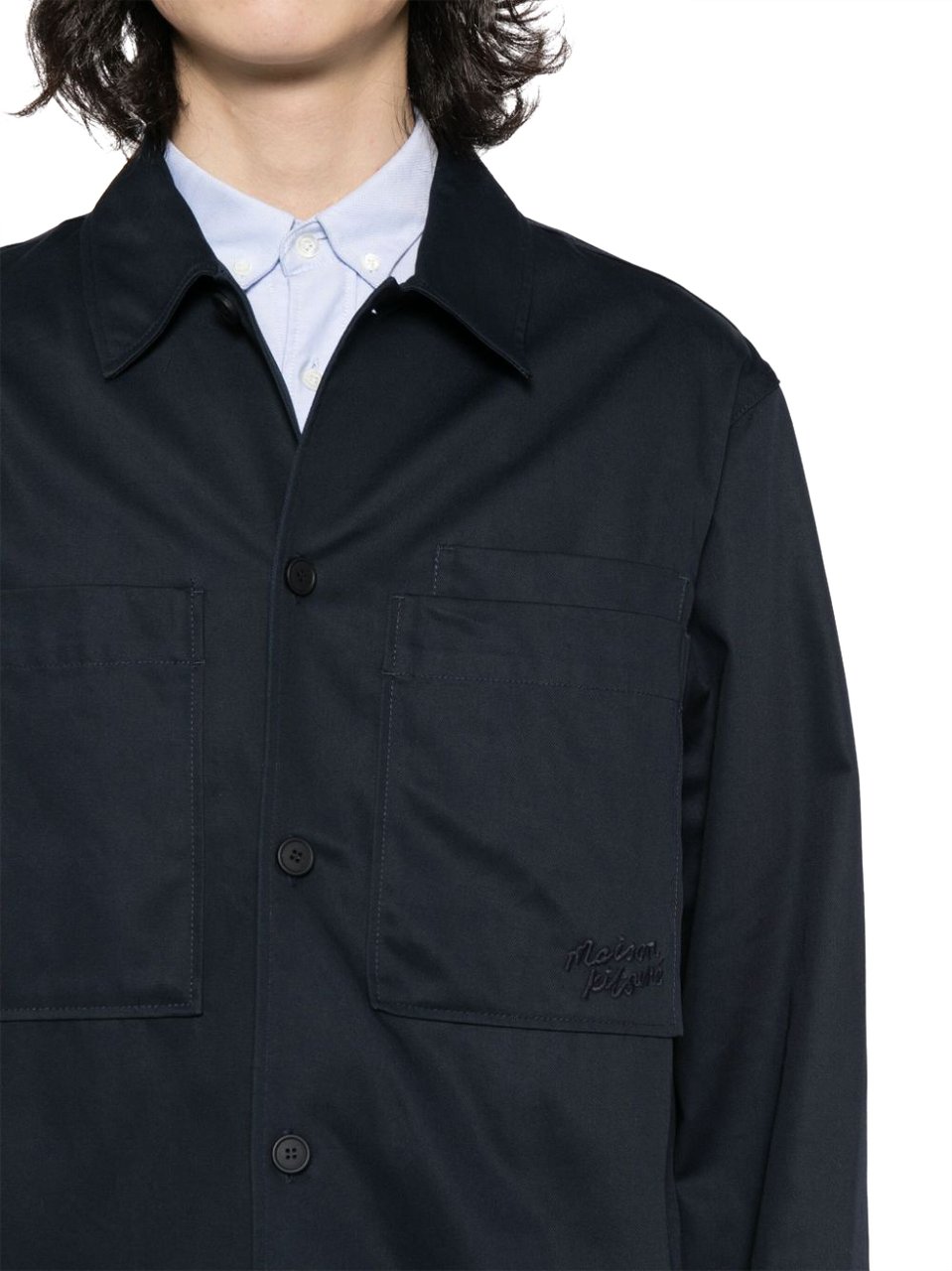 Maison Kitsuné Maison Kitsune' Shirts Deep Navy Blauw