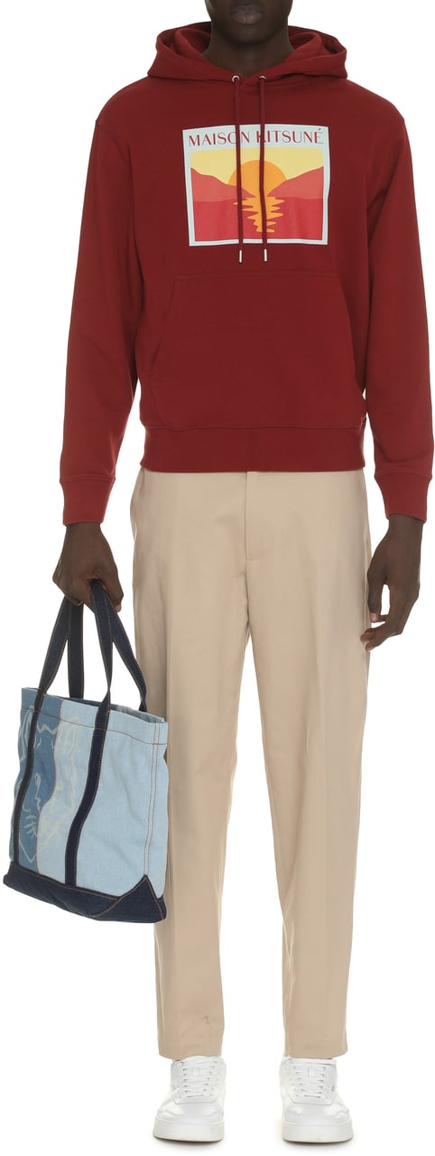 Maison Kitsuné Cotton hoodie Rood