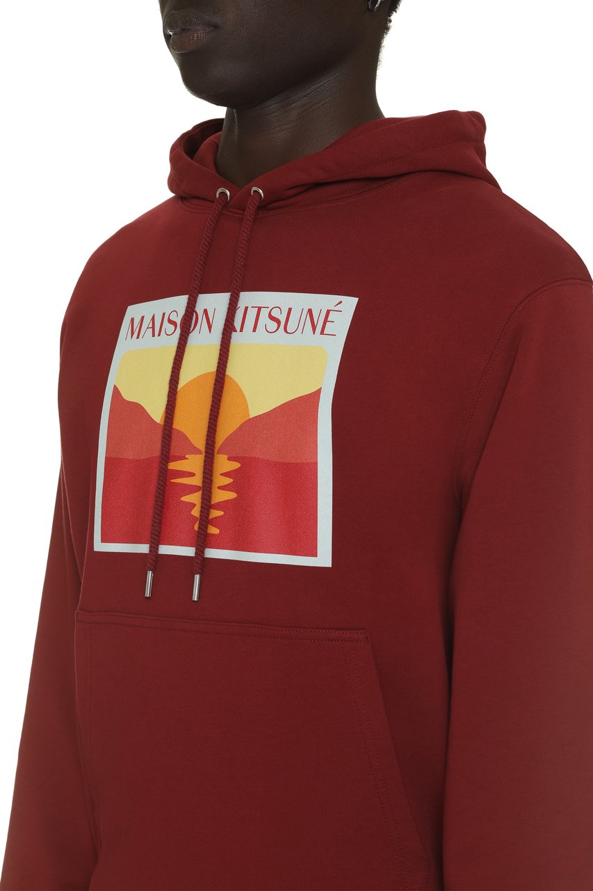Maison Kitsuné Cotton hoodie Rood