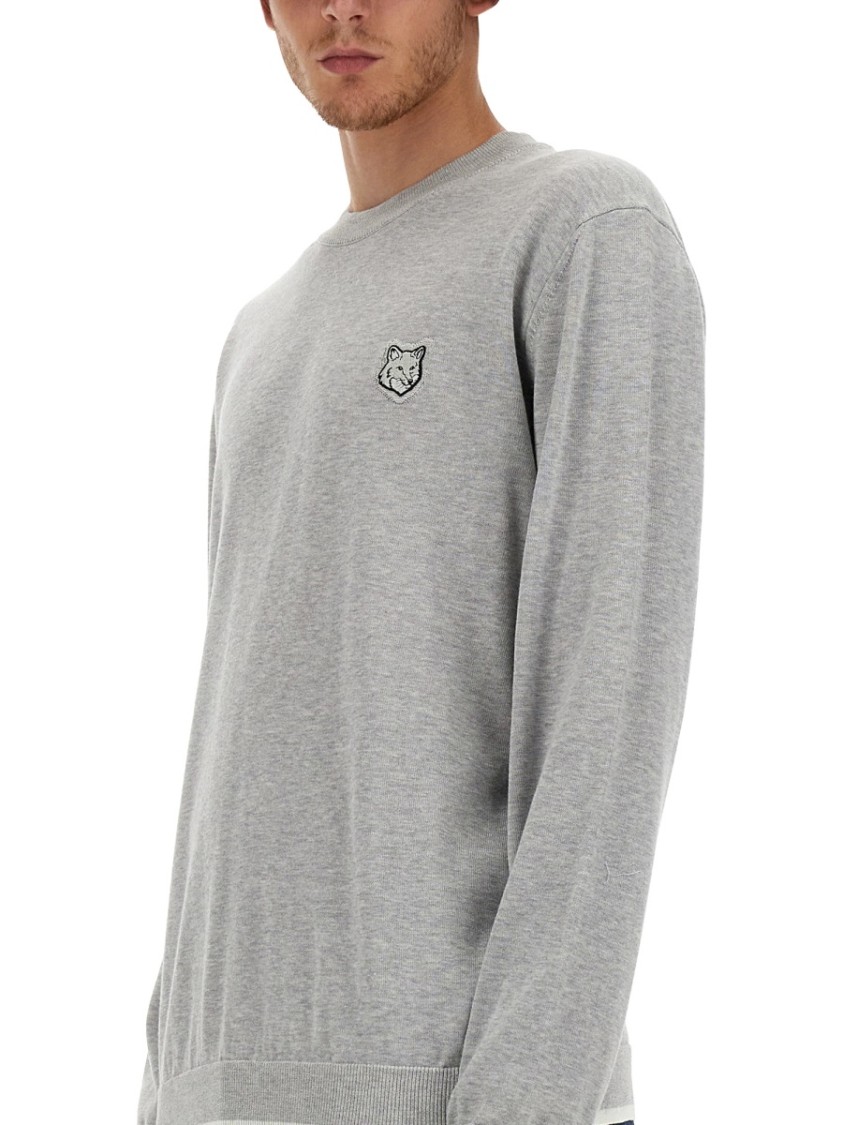 Maison Kitsuné "Fox Head" Jersey Grijs