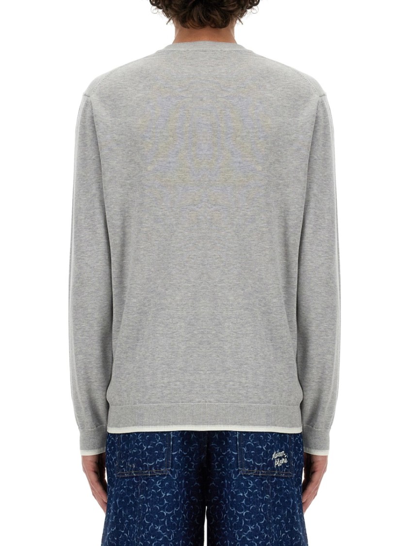 Maison Kitsuné "Fox Head" Jersey Grijs