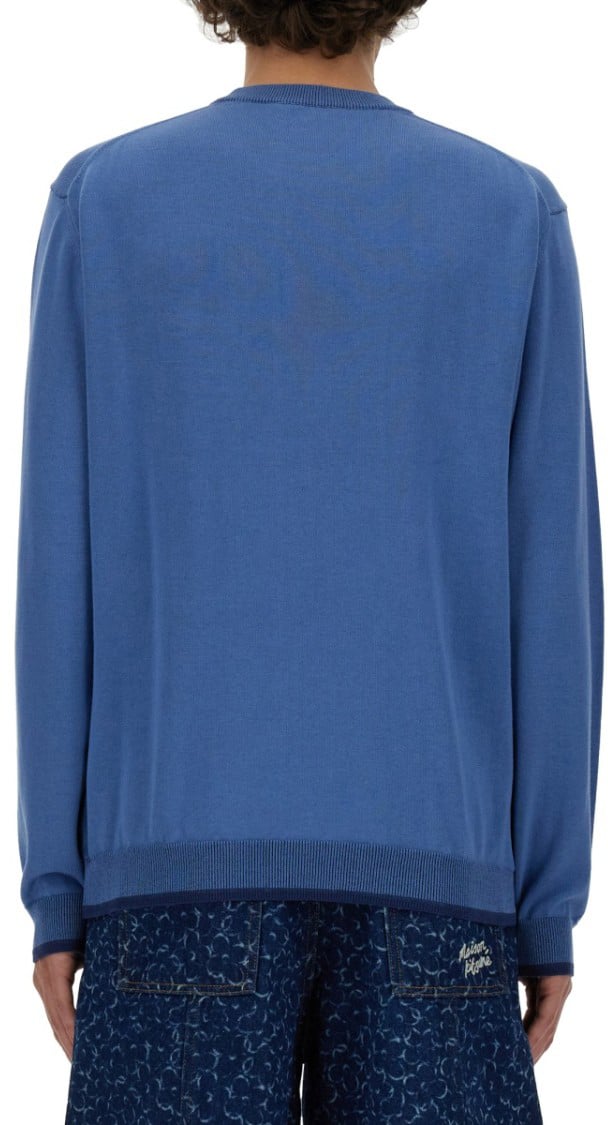 Maison Kitsuné "Fox Head" Jersey Blauw