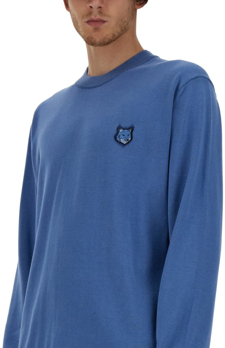 Maison Kitsuné "Fox Head" Jersey Blauw