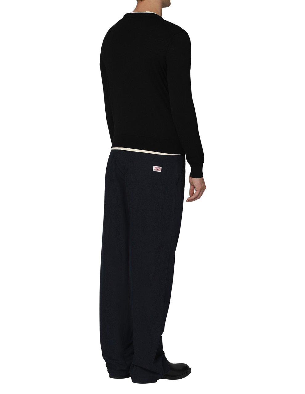Maison Kitsuné Crew-neck wool sweater Zwart