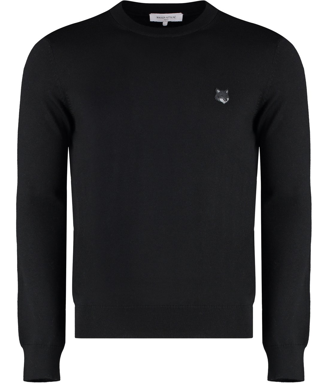 Maison Kitsuné Crew-neck wool sweater Zwart