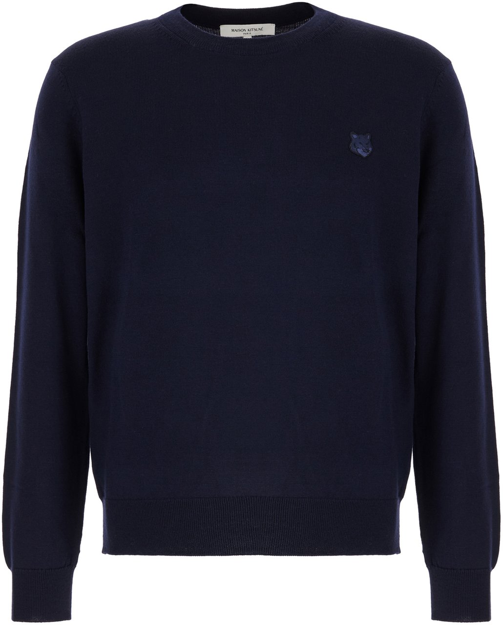 Maison Kitsuné Maison Kitsuné Navy blue wool sweater Blauw