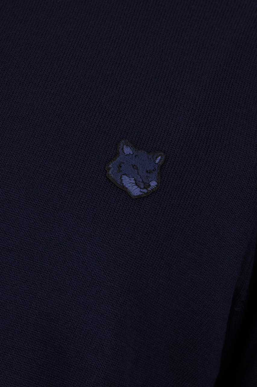 Maison Kitsuné Maison Kitsuné Navy blue wool sweater Blauw