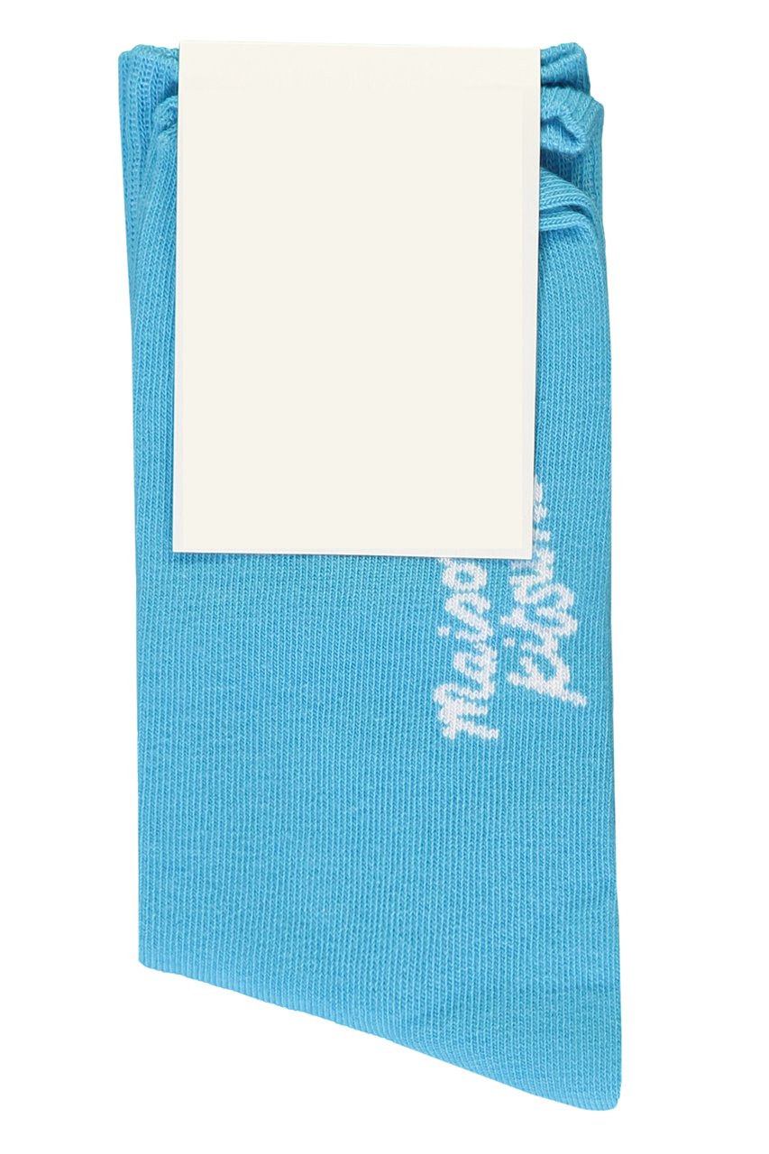 Maison Kitsuné Logo cotton blend socks Lichtblauw