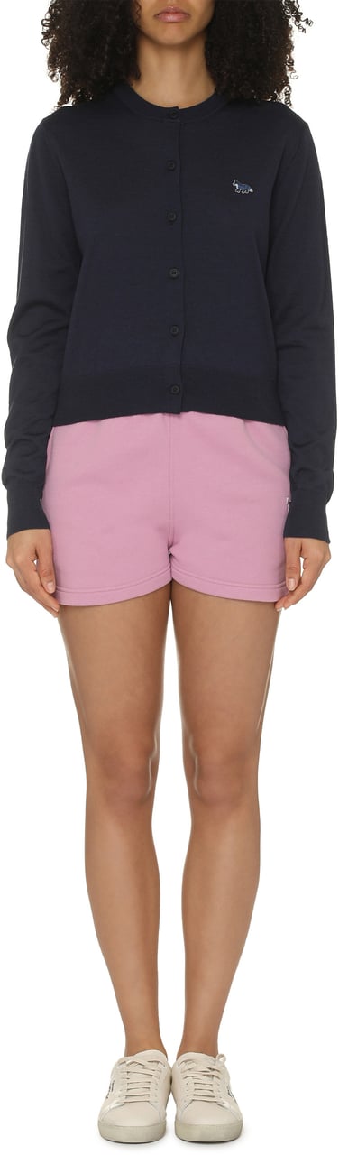 Maison Kitsuné Wool cardigan Blauw