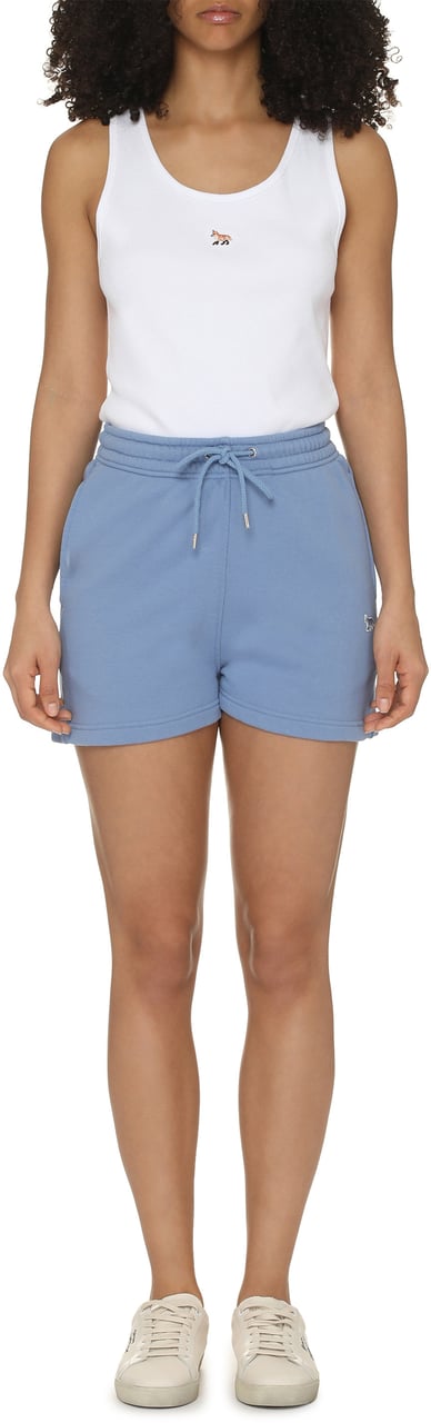 Maison Kitsuné Cotton shorts Lichtblauw