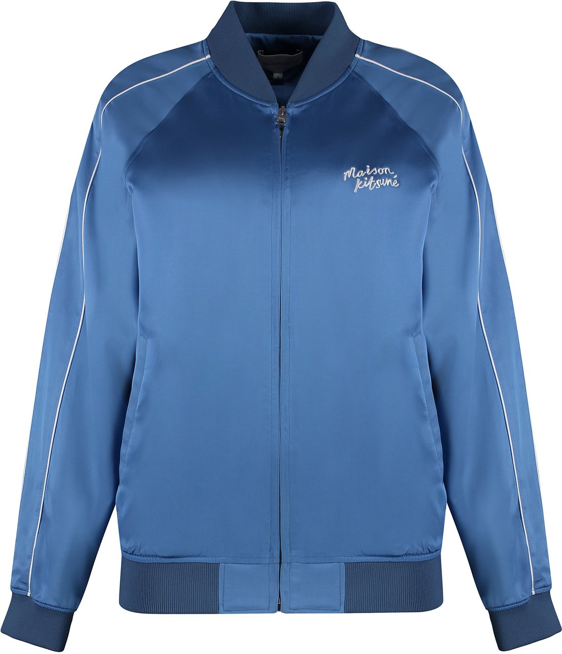 Maison Kitsuné Viscose full-zip sweatshirt Lichtblauw