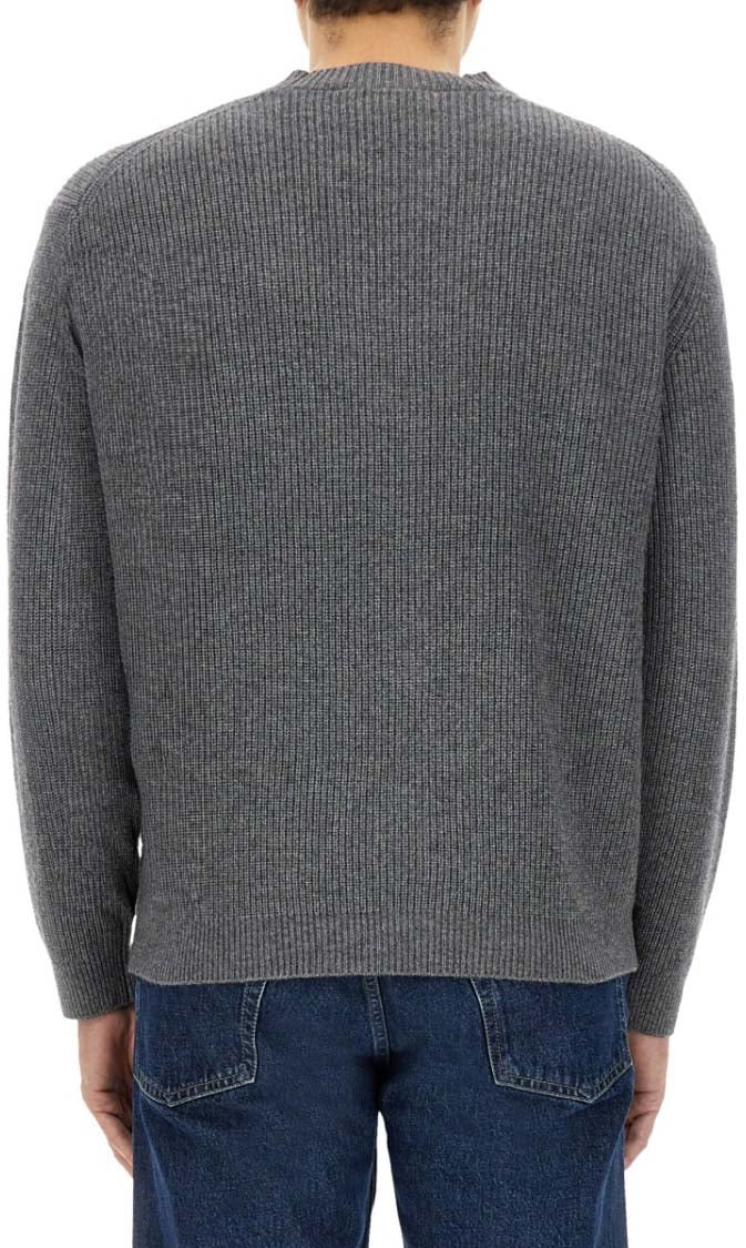 Maison Kitsuné Ribbed Cardigan Grijs