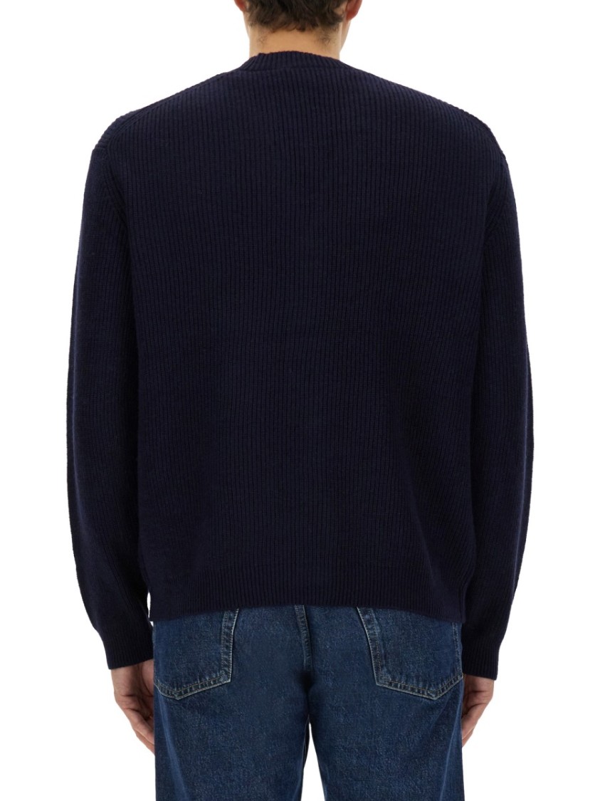 Maison Kitsuné Ribbed Cardigan Blauw