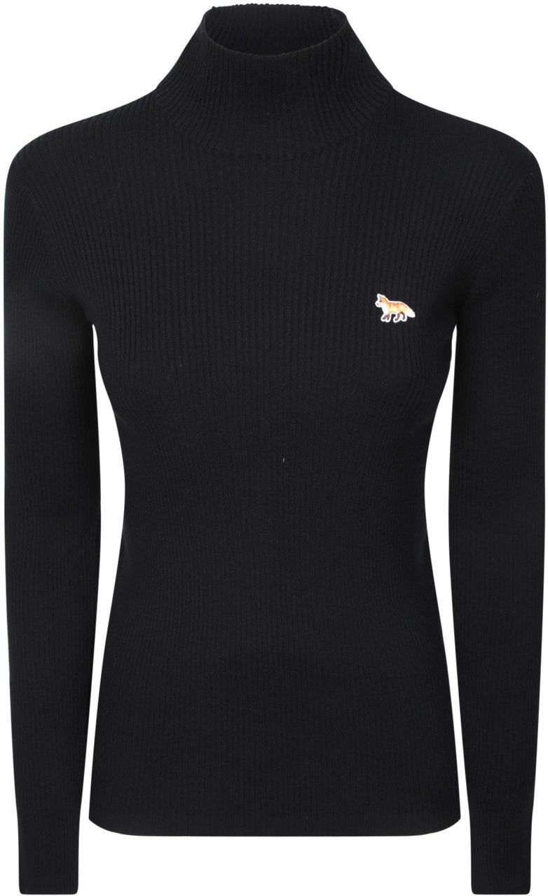 Maison Kitsuné MAISON KITSUNE' Black Sweaters Zwart