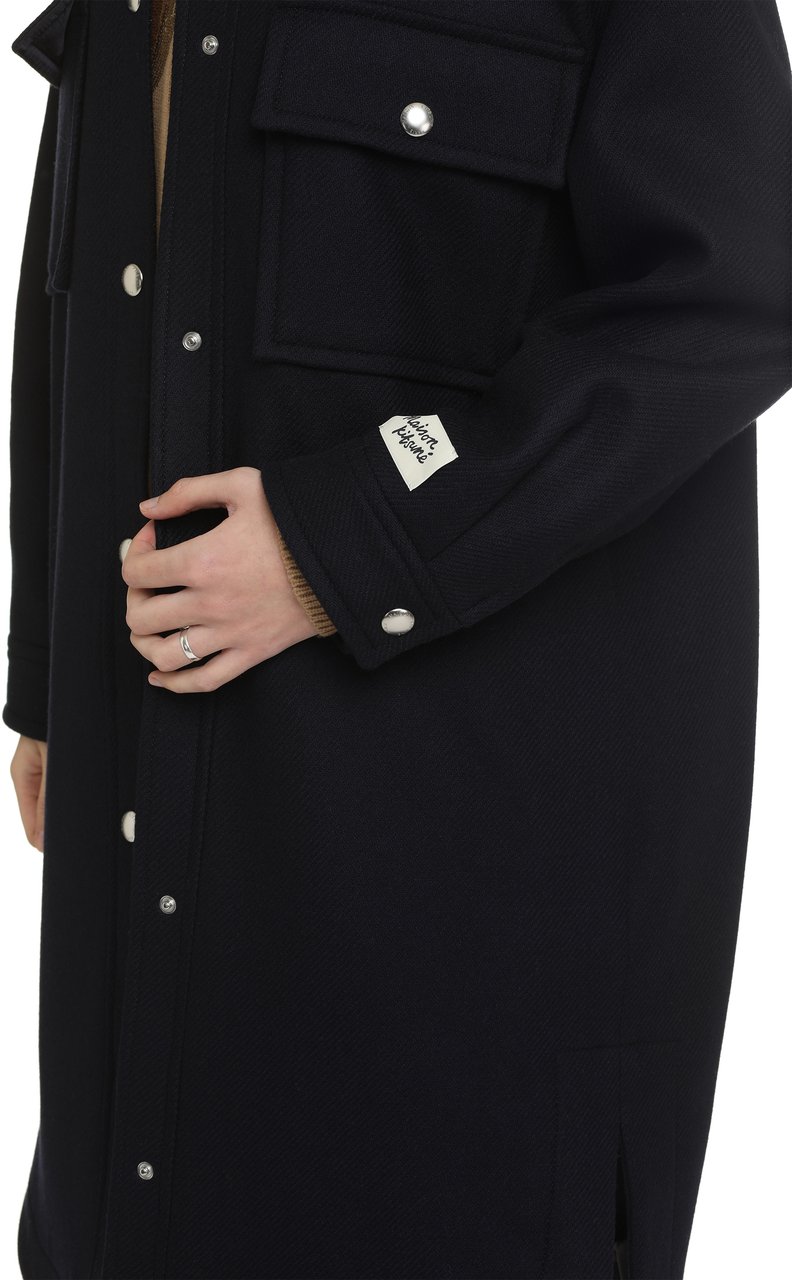 Maison Kitsuné Wool coat Blauw