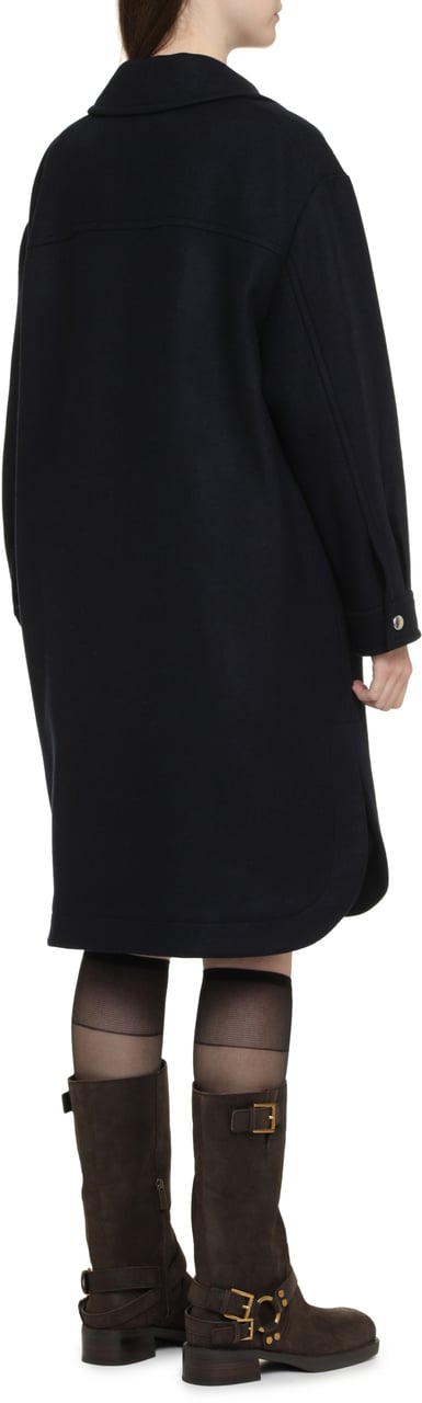 Maison Kitsuné Wool coat Blauw