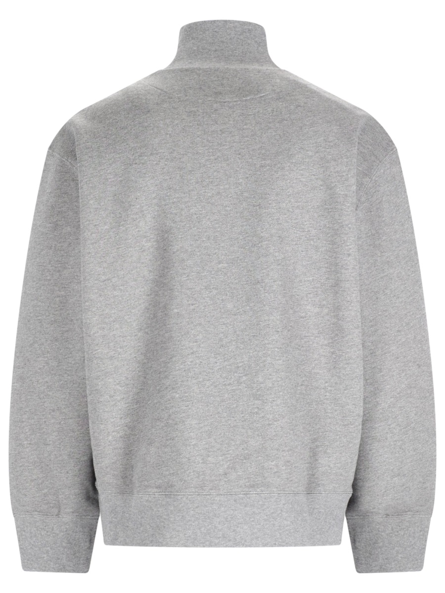 Maison Kitsuné Fox Head Cotton Half-Zip Sweatshirt Wit