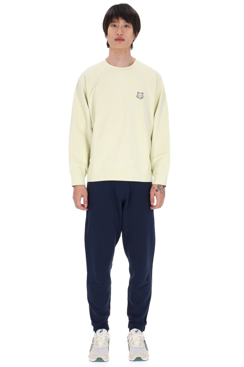 Maison Kitsuné Fox Head Tonal Patch Oversized Cotton Sweatshirt Neutraal