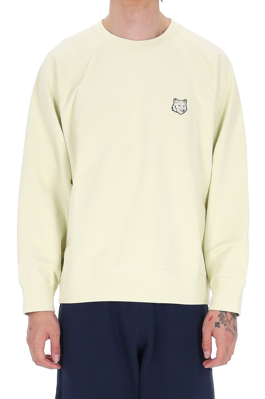 Maison Kitsuné Fox Head Tonal Patch Oversized Cotton Sweatshirt Neutraal
